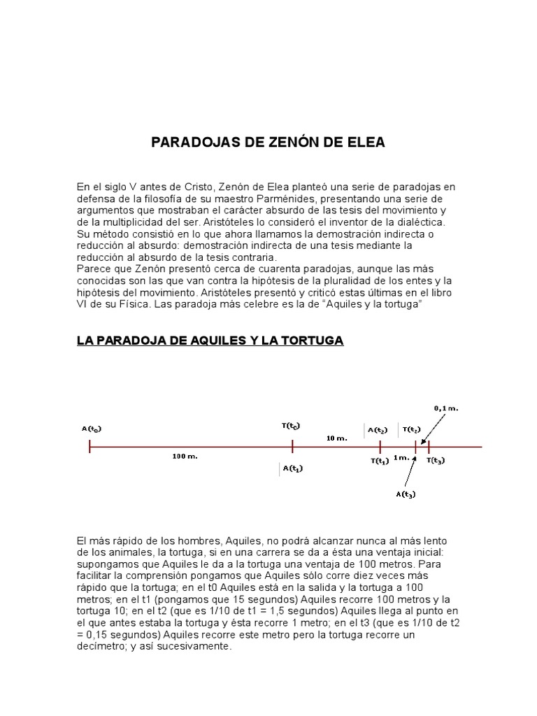 Paradojas de Zenon | PDF | Metafísica | Lógica