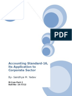 Accounting Standard-16, Its Application To Corporate Sector: By-Sandhya M. Yadav