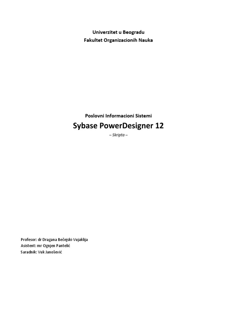 Uputstvo Za Power Designer | PDF
