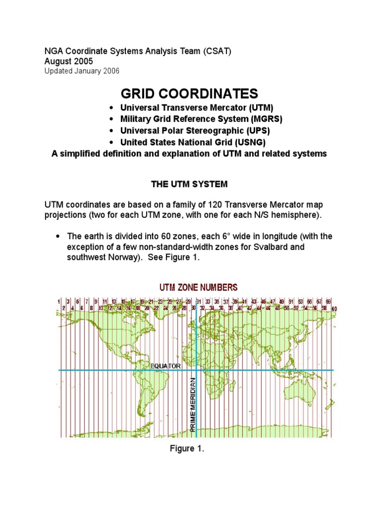 UTM and MGRS Coordinate Systems Overview | PDF | Teaching Methods ...