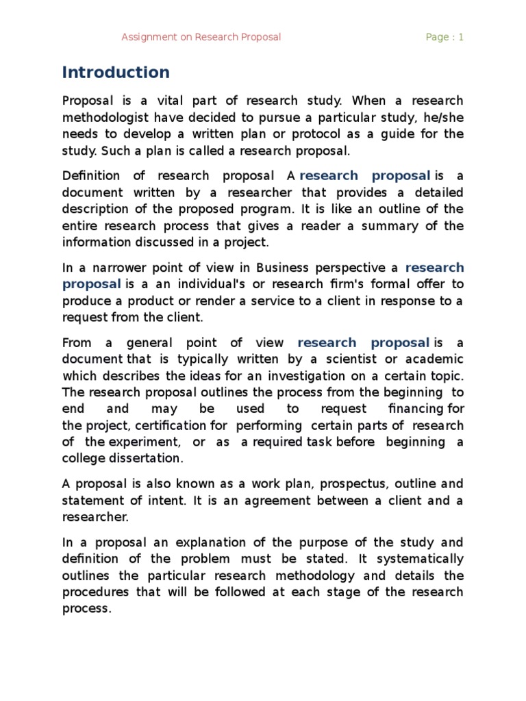 data analysis of a research proposal