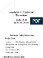 Analysis of Financial Statement Lec#0 01