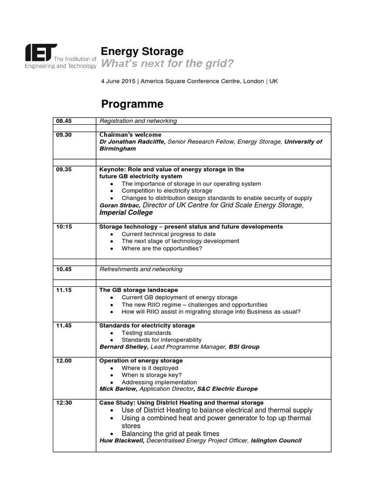 Future of Energy Storage in GB Grid | PDF | Energy Storage | Electrical ...