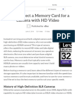 How to Select a Memory C...Ra With HD Video