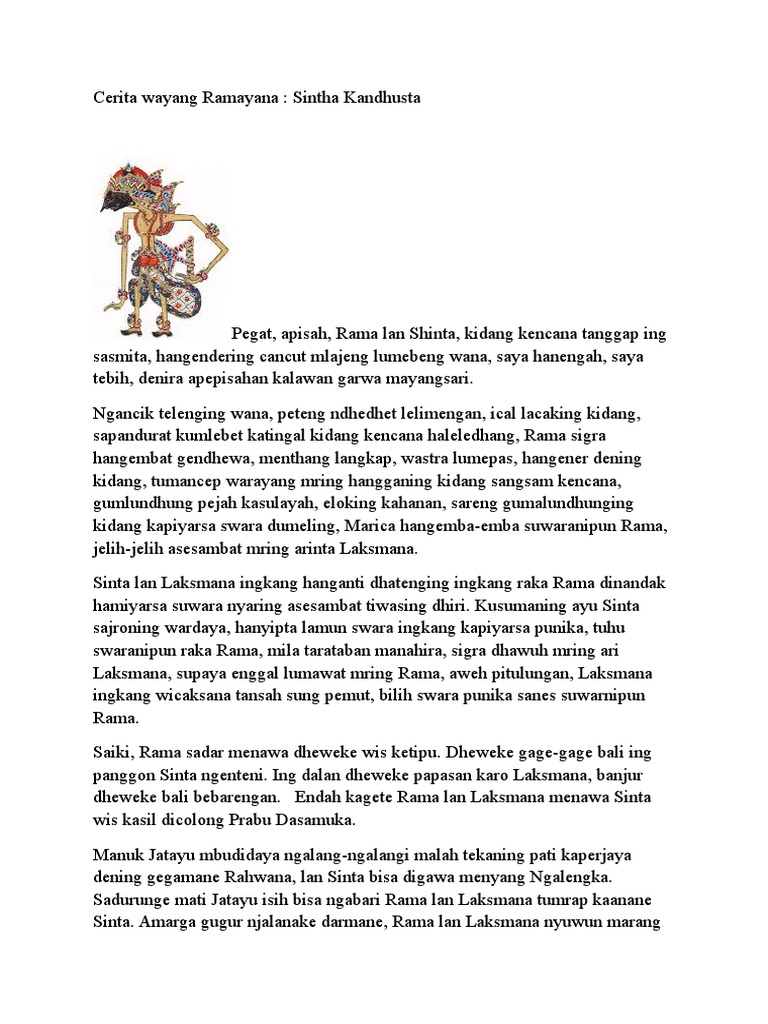 Cerita Ramayana Bahasa Jawa Singkat Rasanya