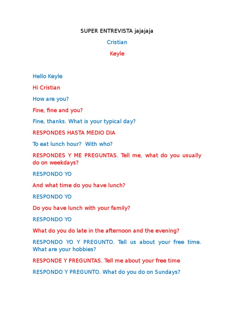 Daily Routine and Hobbies Interview | PDF