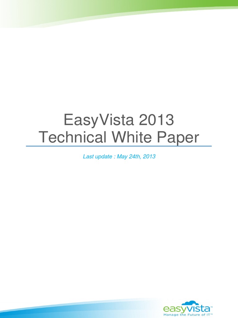 EASYVISTA Technical White Paper EZV 2013 | PDF | Web Server | Internet ...