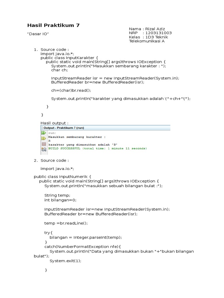 Java IO Basics: Input and Output Examples | PDF