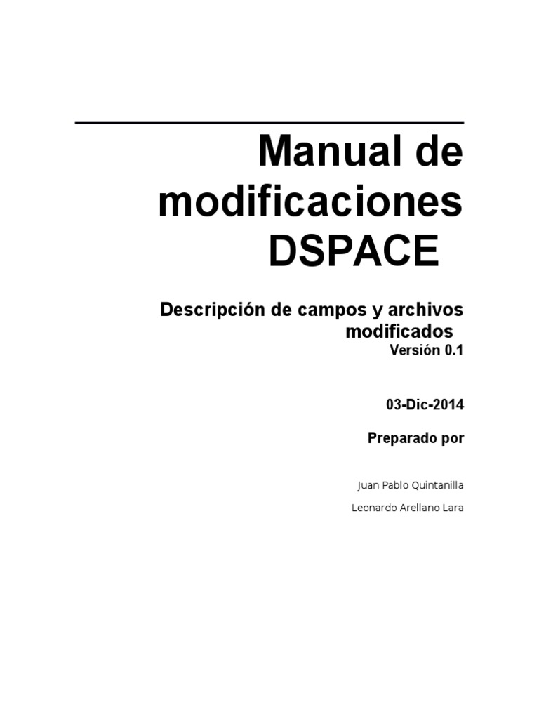 Manual de Modificaciones DSPACE 0.1 | PDF | Software de la aplicacion ...
