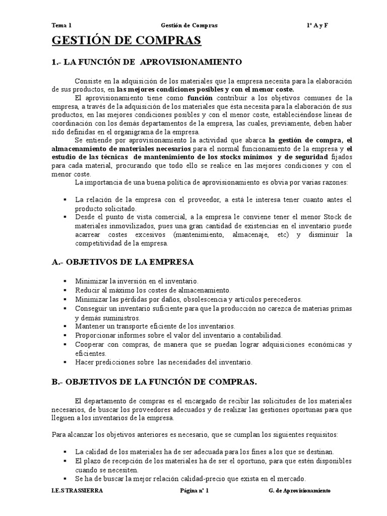 Gestion de Compras | PDF