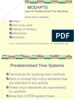 MODAPTS PRIMER SLIDESHOW - Modular Arrangement of Predetermined Time Standards