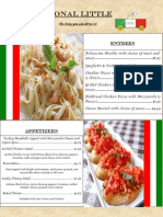 Traditional Little Italy Menu