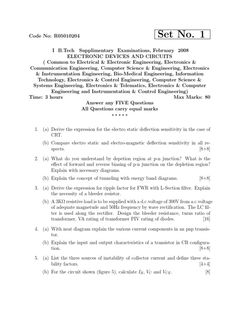 r05010204 Electronic Devices and Circuits | PDF