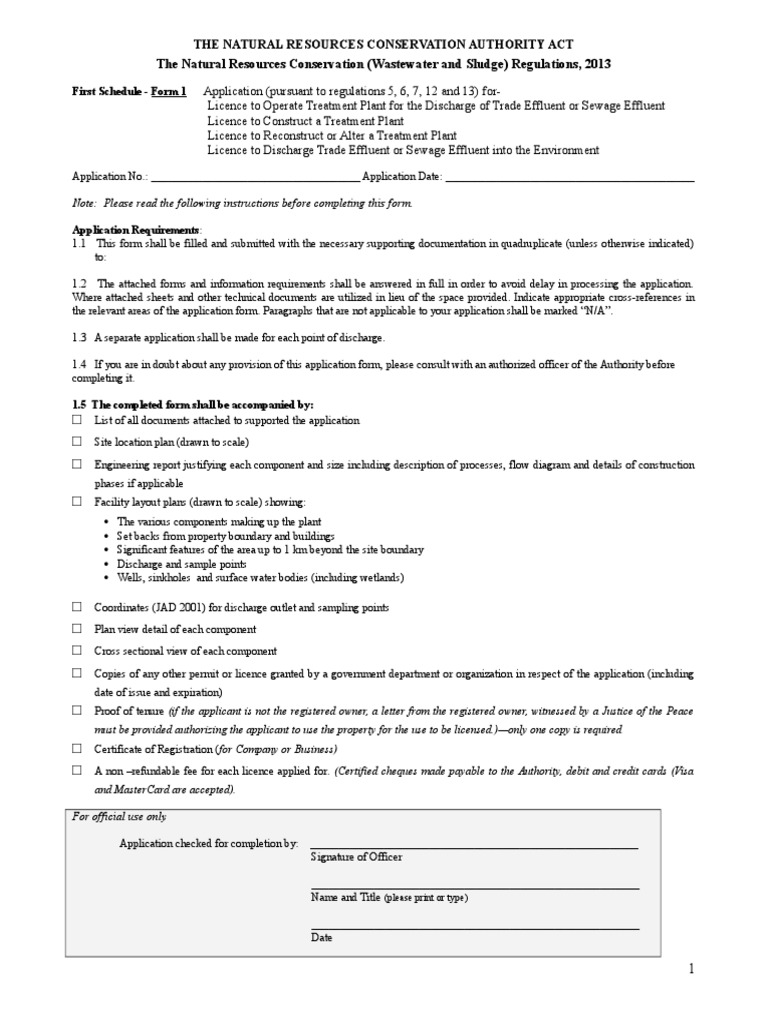 The Natural Resources Conservation Authority Act The Natural Resources