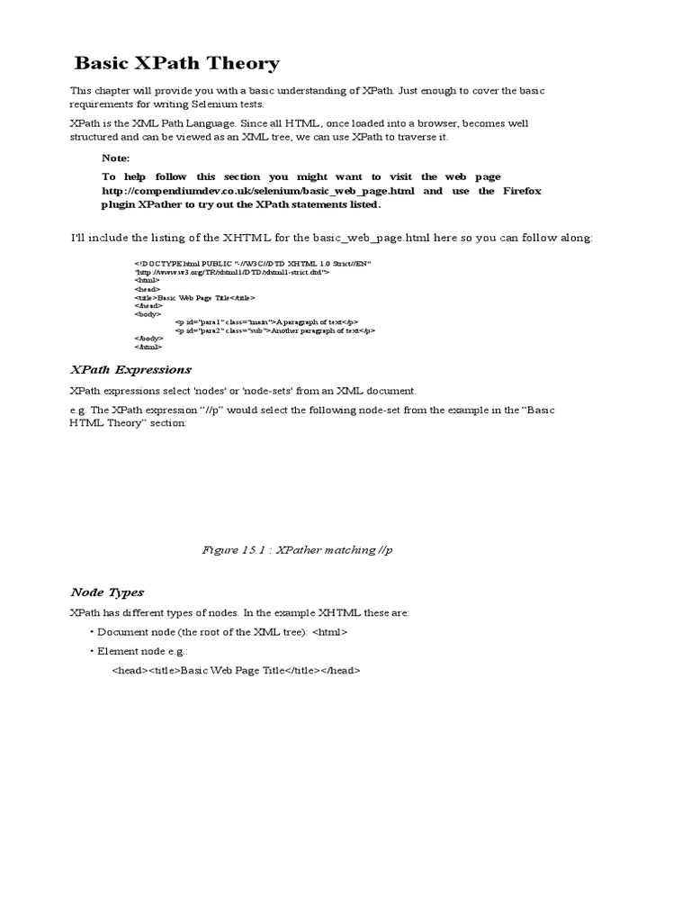 Basic XPath and CSS Theory | PDF | X Path | Xhtml