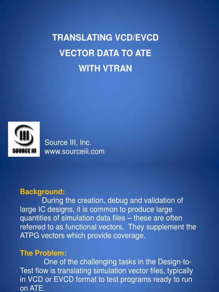 VCD/EVCD to ATE Translation Guide | PDF | Input/Output | Signal ...