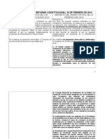 Comparación de La Reforma Constitucional 10 de Febrero de 2014