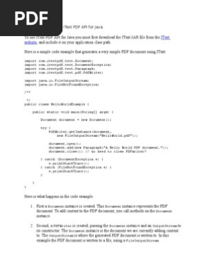 Getting Started With IText PDF API for Java