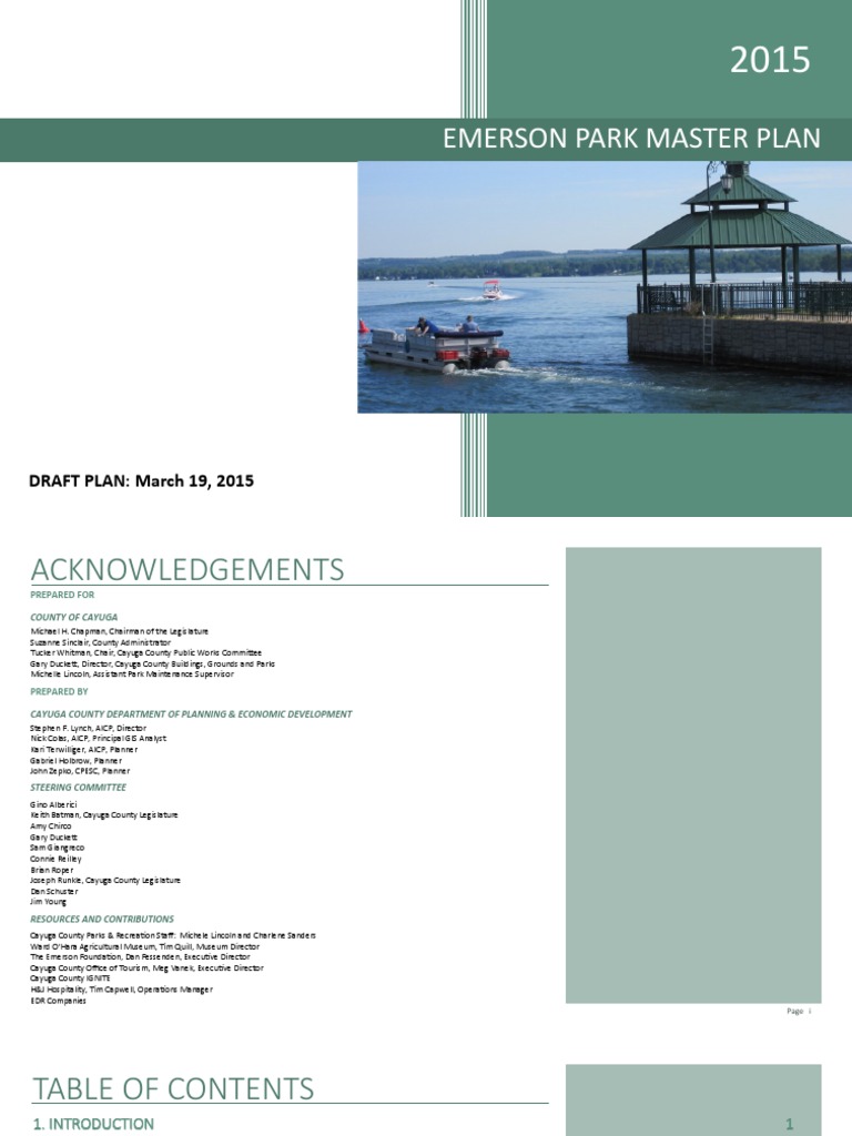 Emerson Park Master Plan 2015 Draft | PDF | Amusement Park | Parks