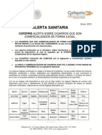 Alerta Sanitaria Tabaco Enero 2015