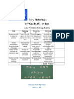 Mrs. Pickering's 11 Grade ASL 1 Class: ASL Problem-Solving Rubric