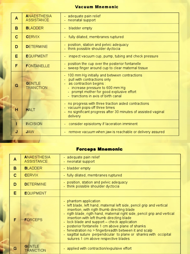 Mnemonic Vacum Forceps PDF Women's Health Wellness