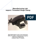 Manufacturing Lab Report: Threaded Hinge Clamp