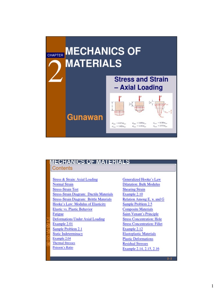 Stress and Strain in Axial Loading | PDF | Deformation (Engineering ...
