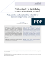 Coeficiente Phi(Lambda) y La Fiabilidad de Las Decisiones Sobre Selección de Personal. Revista de Psicologia, 23 (1) 12-20