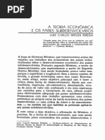 A Teoria Econômica e Os Países Subdesenvolvidos