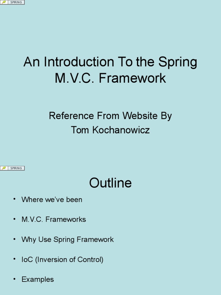 An Introduction To The Spring M.V.C. Framework: Reference From Website ...