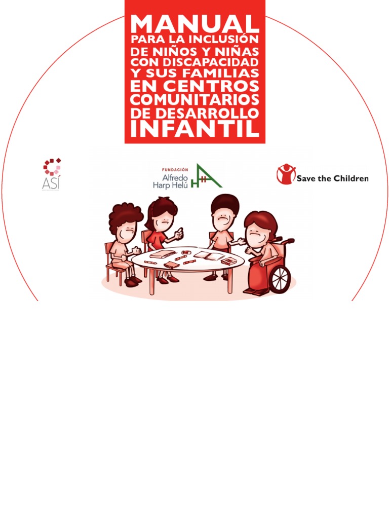 Manual para la inclusi³n de ni±os y ni±as con discapacidad y sus familias en los Centros unitarios de Desarrollo Infantil