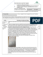 Direct Instruction Lesson Plan Template: Activity Description of Activities and Setting Time