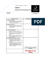 Template For The Assessment Timeline First Semester 2015