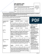 Sample Report Card