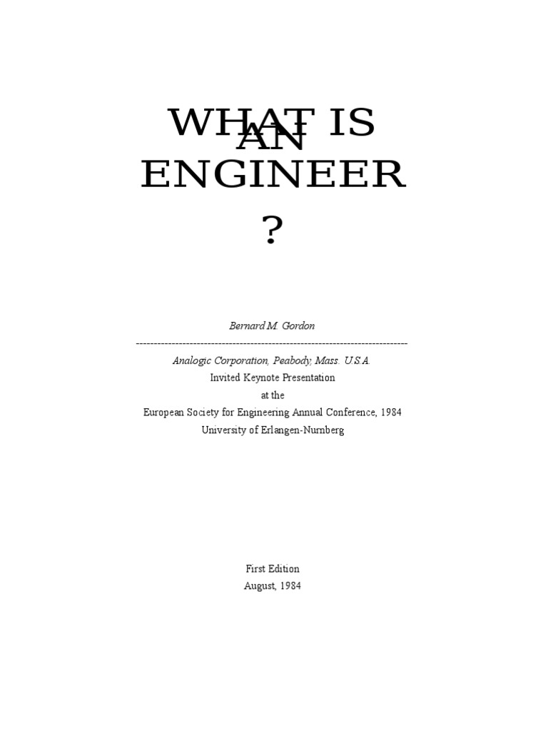 What Is An Engineer PDF Engineering Engineer