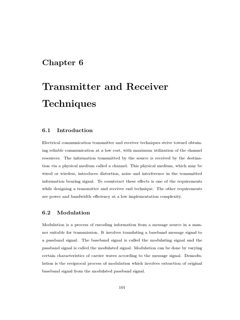 Transmitter and Receiver Techniques | PDF | Frequency Modulation ...
