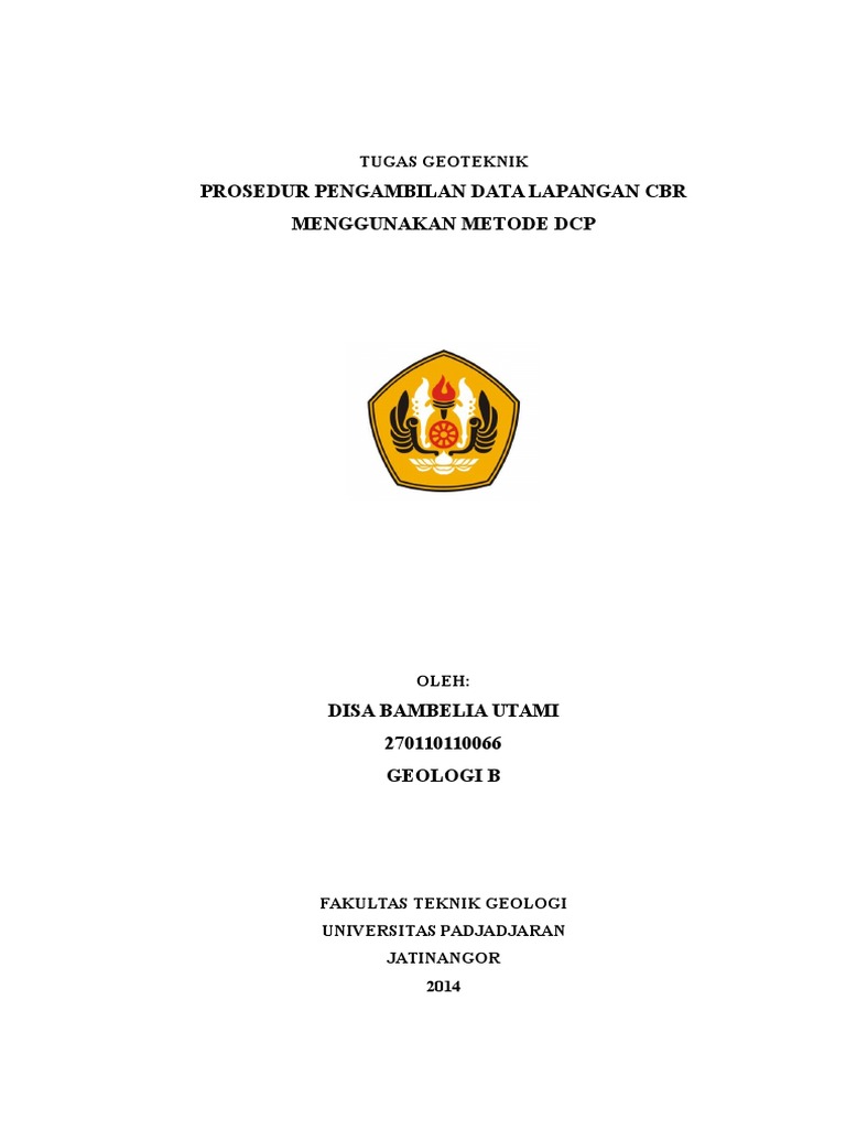 Prosedur Uji CBR Metode DCP Geoteknik | PDF
