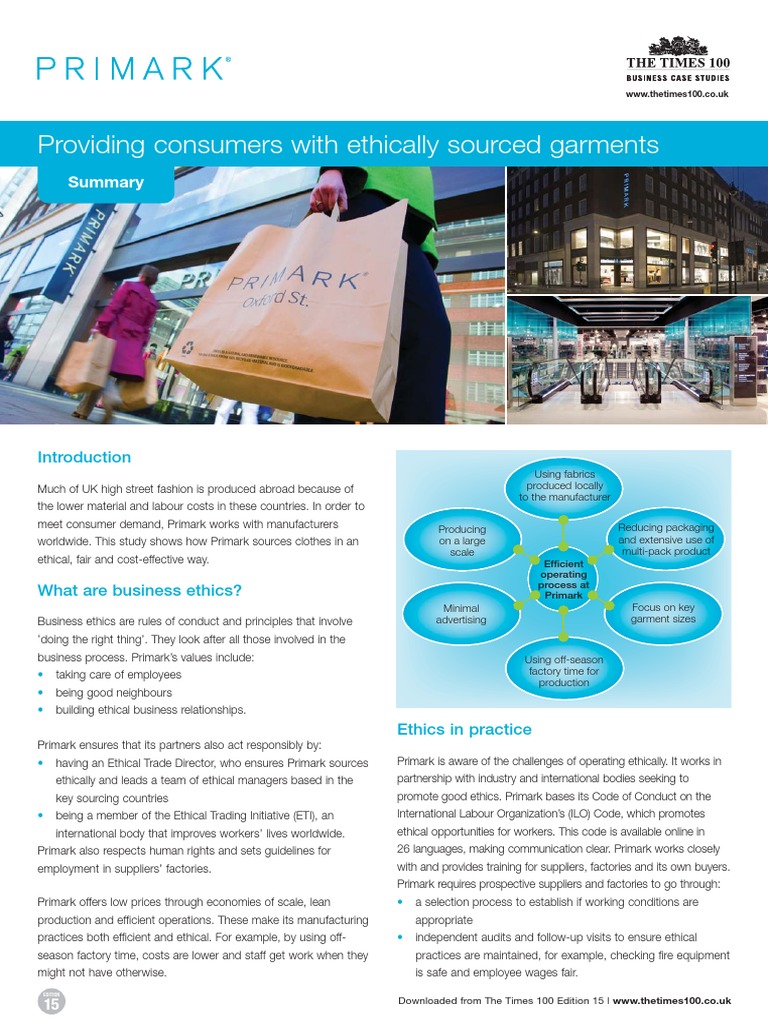 Primark's Ethical Sourcing Practices | PDF
