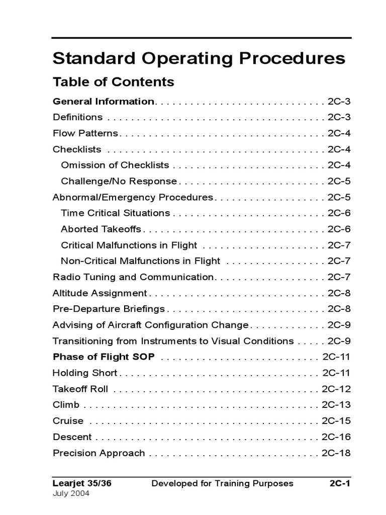 Learjet 35/36 SOP Manual | PDF | Takeoff | Aeronautics