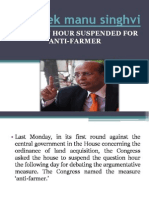 Abhishek Manu Singhvi: Question Hour Suspended For Anti-Farmer