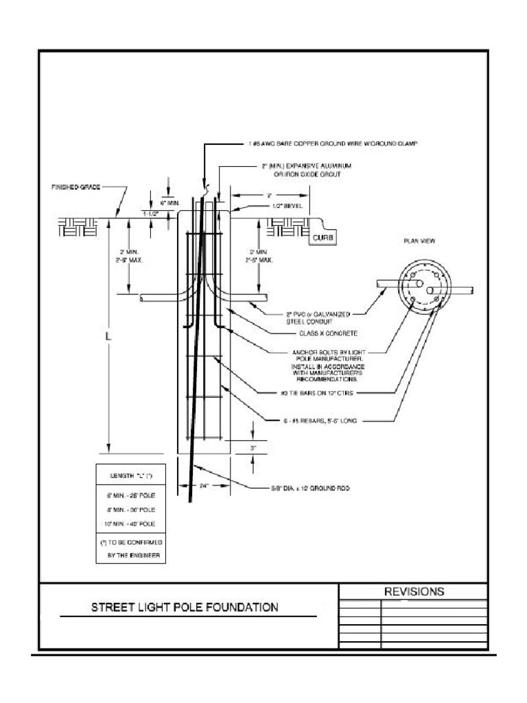 Street Light Pole Foundation Details