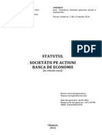 Statut (Redactie Noua 2014) Aprobat BNM Si Inregistrat CIS La 25 - 06 - 14+modificare Din 02 - 10 - 14