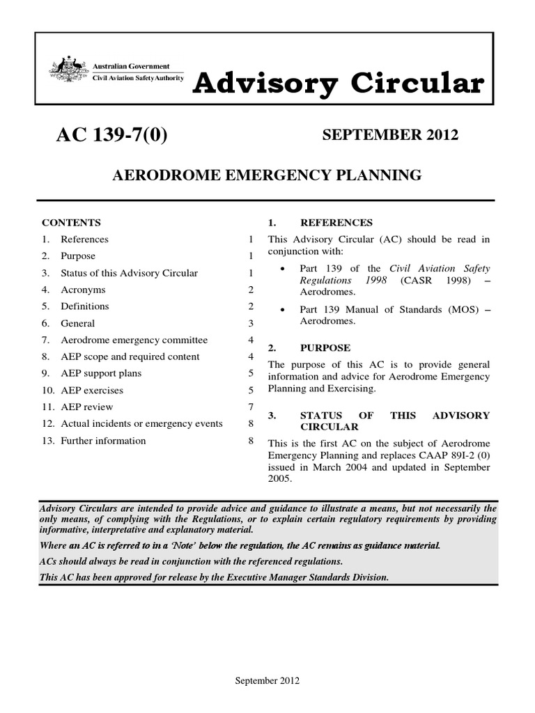 Aerodrome Emergency Planning Guide | PDF | Emergency Management | Emergency