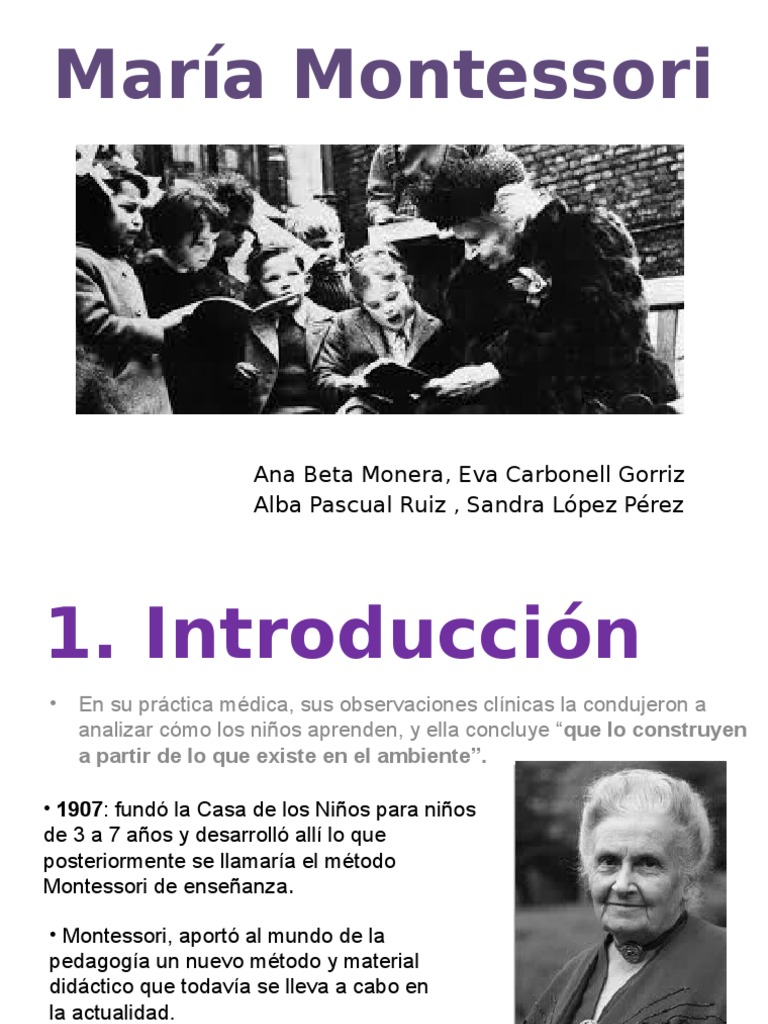 María Montessori | Educación Montessori | Cognición | Prueba gratuita ...