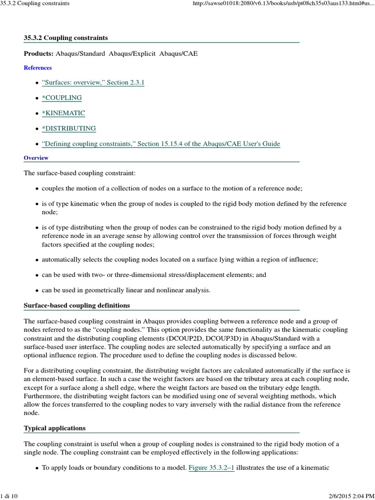 "Surfaces Overview," Section 2.3.1 Coupling Kinematic Distributing