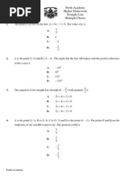 Higher Maths MC Unit 1 Straight Line