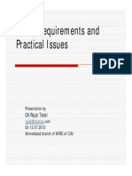 CST - Requirements and CST Requirements and Practical Issues