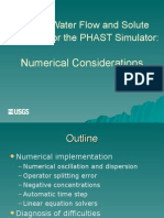Ground-Water Flow and Solute Transport for the PHAST Simulator: Numerical Considerations