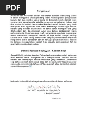 Pengenalan Qawaid Fiqhiyyah Atau Kaedah Fiqh Adalah Merupakan Salah Satu Cara